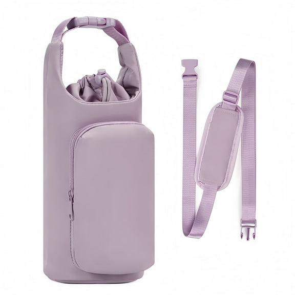 JUYGO Water Bottle Carrier Bag with Phone Pocket Tumbler Insulated Water Bottle Holder with Adjustable Shoulder Strap