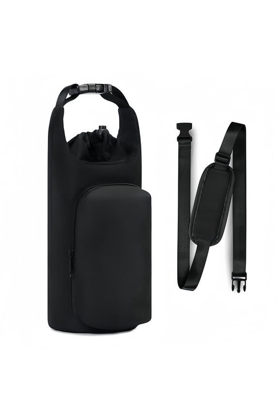 Water Bottle Carrier Bag with Phone Pocket Tumbler Insulated Water Bottle Holder with Adjustable Shoulder Strap