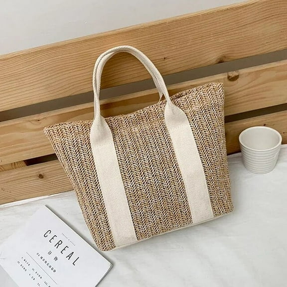JUYGO Women Casual Rattan Handbags Wicker Woven Shoulder Bags Summer Beach Straw Bag Large Capacity Tote Lady Big Purses 2023