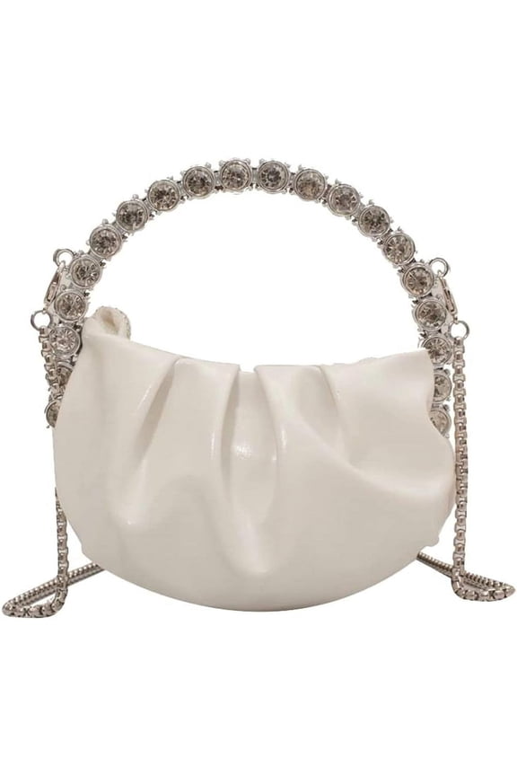 Women Cloud Bag Clutch Ruched Purse Evening Clutch Bag Chain Shoulder Bag Crossbody Bag for Evening Wedding Party