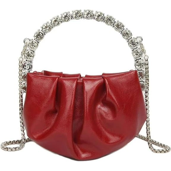 JUYGO Women Cloud Bag Clutch Ruched Purse Evening Clutch Bag Chain Shoulder Bag Crossbody Bag for Evening Wedding Party
