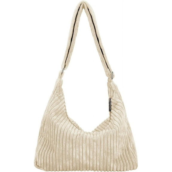 JUYGO Women Corduroy Bag Adjustable Strap Shoulder Bag Crossbody Bag Casual Purse Tote Bag Handbag