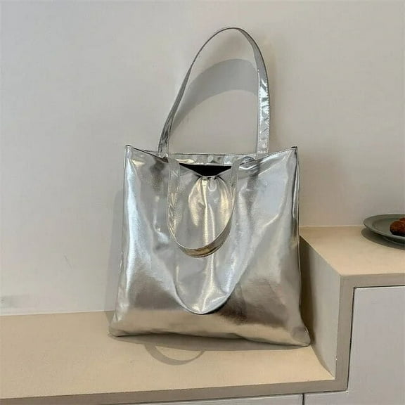 JUYGO Women Crossbody Bag Luxury Designer PU Shoulder Bag Solid Color Glossy Patent Leather Simple Female Commuter Handbag Shopper Bag