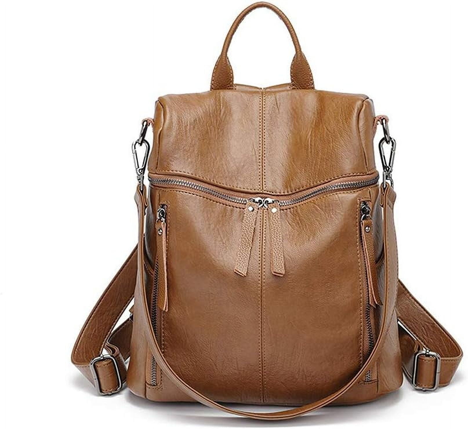 Trendy Faux Leather Backpack Purse for Women Daypack Travel Bag CLUCI Womens Backpack Purse Leather Convertible Bookbag  main image 4
