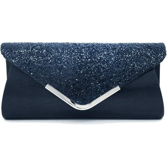 JUYGO Women Envelope Clutch Bag Sequins Evening Bag Shiny Handbag with Detachable Chain Bridal Wedding Purse