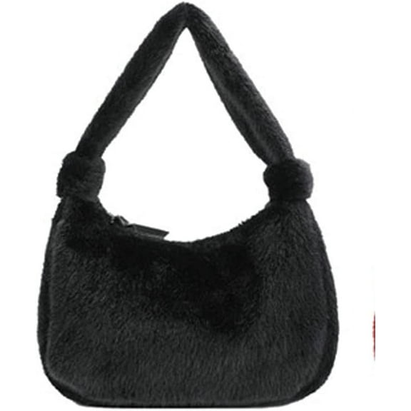 JUYGO Women Girls Trendy Elegant Fuzzy Faux Fur Tote Hobo Handbag Fluffy Soft Lightweight Shoulder Top Handle Bag Purse