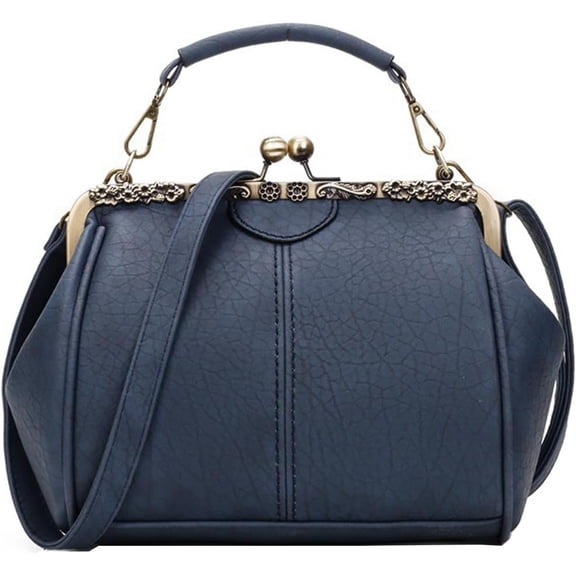 JUYGO Women Handbags Retro Hollow Tote Bag Purse Leather Satchel Kiss Lock Shoulder Bags Evening Clutch Bag Crossbody Bag