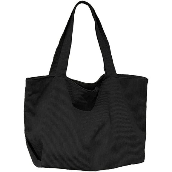 JUYGO Women Retro Corduroy Large Tote Bag Corduroy Trendy Shoulder Bag Casual Lightweight Handbag