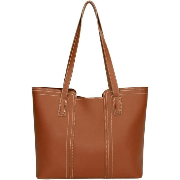 JUYGO Women Retro Solid PU Leather Shoulder Bag Large Lightweight Fashion Totes Hobo Bags Satchel