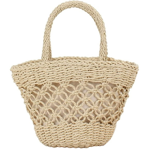 JUYGO Women Straw Woven Tote Bags Summer Beach Handmade Purse Weaving Vintage Bag Handbag