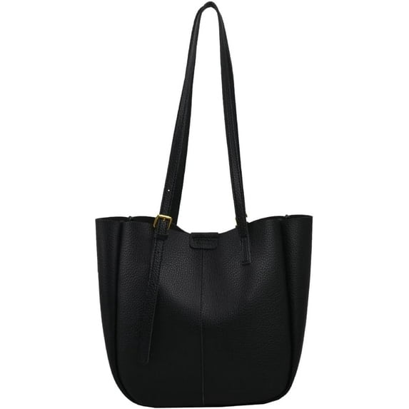 JUYGO Women's Bucket Shoulder Tote Bags Fashion Large Top Handle Satchel Casual Handbags PU Leather Working Purses 2pcs