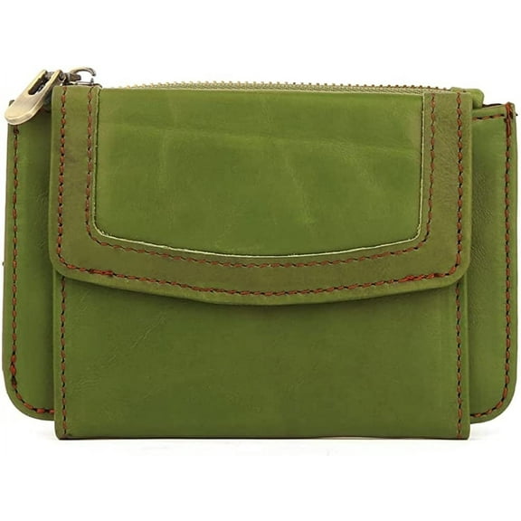 JUYGO Women's Coin Purse Genuine Leather Mini Pouch Change Wallet RFID Trifold ID Case Holder for Lipstick Keys