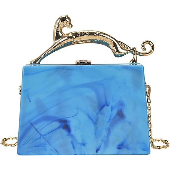 JUYGO Women's Hobo Bag Acrylic Crossbody Shoulder Bag Evening Handbag Dress Purse Unique Square Totes Clutch