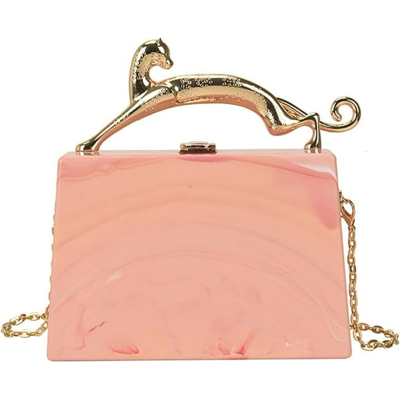 JUYGO Women's Hobo Bag Acrylic Crossbody Shoulder Bag Evening Handbag Dress Purse Unique Square Totes Clutch