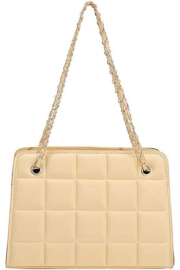 Women’s Shoulder Bag Chain Strap Designer Tote Plaid PU Leather Crossbody Bag Hobo Purse