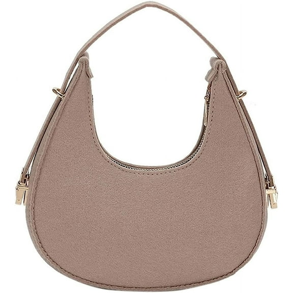 JUYGO Women’s Small Shoulder Bag Felt Soft Top Handle Y2k Underarm Bag Medium Tote Cute Dumpling Bag