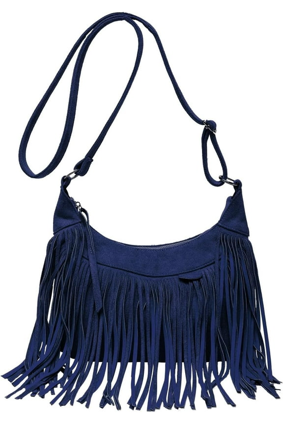 Women’s Tassel Faux Suede Leather Hobo Cross Body Chain Shoulder Bag Satchel