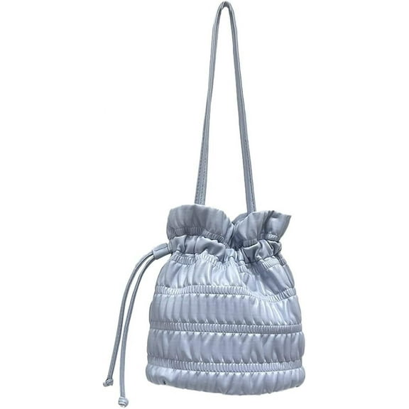 JUYGO Womens Fashion Y2K Drawstring Small Bucket Bag Retro Leather Tote Handbags Hobo Shopper Handbag Purse