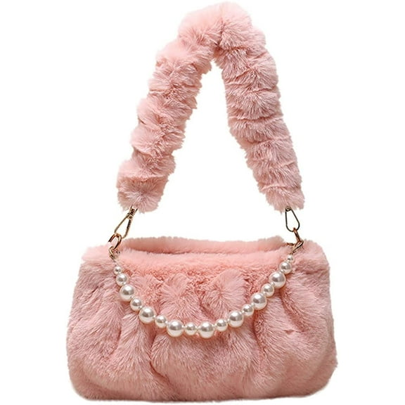 JUYGO Womens Faux Fur Hobo Bag Chic Shoulder Bag Handbag for Work & School