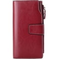 thumbnail image 1 of JUYGO Womens Wallet RFID Blocking Long Purse Genuine Leather Credit Card Holder Clutch Phone Wallet Purse with ID Window, 1 of 6