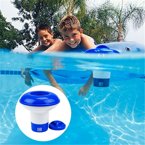 JUYLBLVE Floating Pool Chlorine Dispenser for Pools and Spas, Adjustable Chemical Flow, Durable and Easy to Use Blue