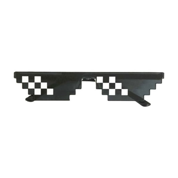 JUYLBLVE Pixelated Thug Life Sunglasses for Memes and Parties Retro Style Eyewear for Fun and Cosplay Accessories Black
