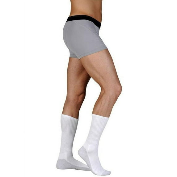 JUZO Silver Sole Crew Cut Socks , White, Comfort Socks with X-Static, Size Extra Large, Compression