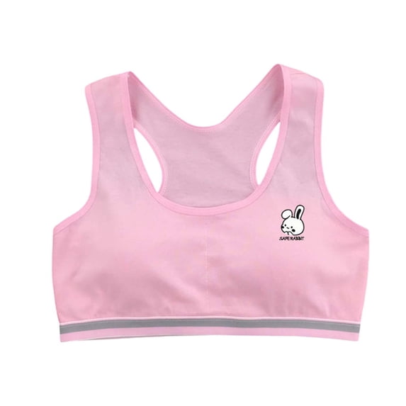 JUjie Girls Sports Bra Kids Racerback Training Bras with Sewn in Pads for Girls Training Bras Z01 Pink 10-15 Years
