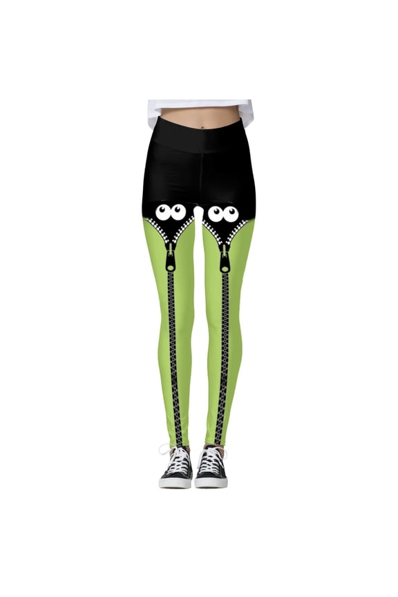 Halloween C'os_tu'me Women’s Flare Leggings High Waisted Bootcut Yoga Pants Casual Fashion Seamless Flared Soft Bottom Workout Gym Pants Green L