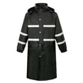 thumbnail image 1 of JUjie Raincoat Men Long Reflective Double Layer Thickened Oxford Water Resistant for Occupational, Black M-XXXXL Raincoat, 1 of 8
