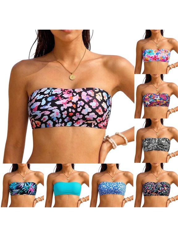 Women Bathing Suits Full Coverage V Neck Tankini Sets Bathing Suit Top No Bottom Swimwear Summer Outdoor Beach Holiday Tops Z01 Purple S