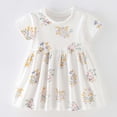 thumbnail image 1 of JUoaLXG Baby Girls Casual Dresses Summer Floral Round Neck Short Sleeve Dress Outwear,White,18-24 Months, 1 of 6