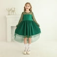 thumbnail image 1 of JUoaLXG Toddler Girls Casual Dresses Spring Mesh Solid Color Round Neck Long Sleeve A Line Dress Daily-Wear,Green,3-4 Years, 1 of 9