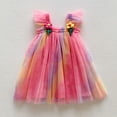 thumbnail image 1 of JUoaLXG Toddler Girls Casual Dresses Summer Fly Sleeve Party Floral Dance Party Dress Outwear,Pink,4-5 Years, 1 of 4