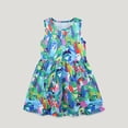 thumbnail image 1 of JUoaLXG Toddler Girls Casual Dresses Summer Kids Patterns Short Sleeve Baby Dress Outwear,Blue,2-3 Years, 1 of 5