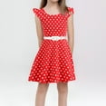 thumbnail image 1 of JUoaLXG Toddler Girls Casual Dresses Summer Party Sleeveless Gown Kid Dots Print Floral Children Dress Activewear,Red,8-9 Years, 1 of 8