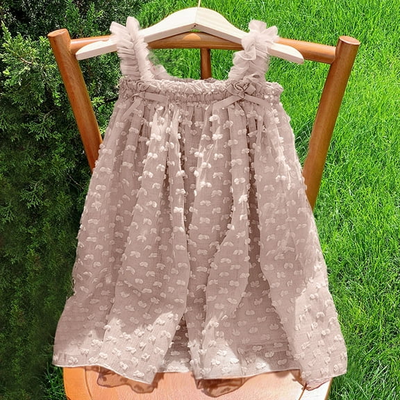 JUoaLXG Toddler Girls Casual Dresses Summer Sleeveless Party Dance Party Dress Activewear,Brown,2-3 Years