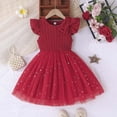 thumbnail image 1 of JUoaLXG Toddler Girls Casual Dresses Summer Tlle Ruffle Sleeveless Baby Fashion Dress Sportwear,Red,2-3 Years, 1 of 5