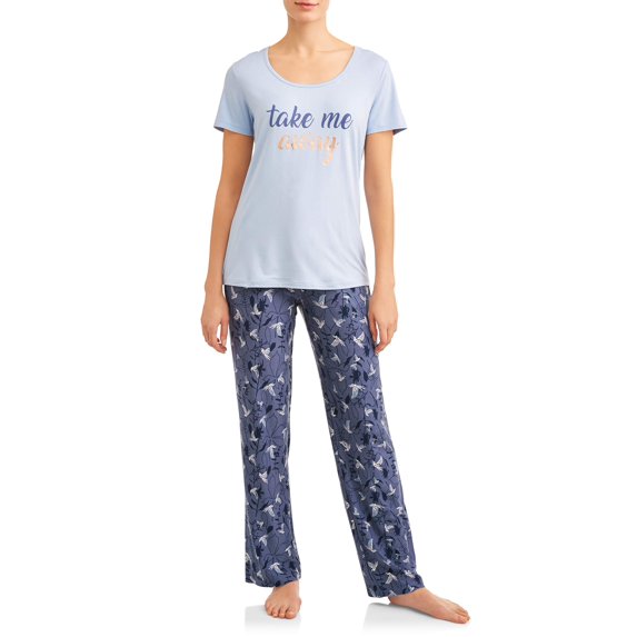 JV Apparel Women's and Women's Plus Short, Pant, and Sleep Top (3-Piece Set)