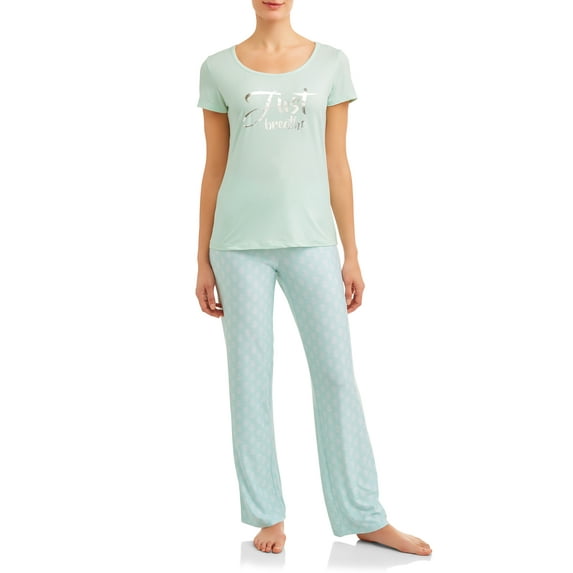 JV Apparel Women's and Women's Plus Short, Pant, and Sleep Top (3-Piece Set)