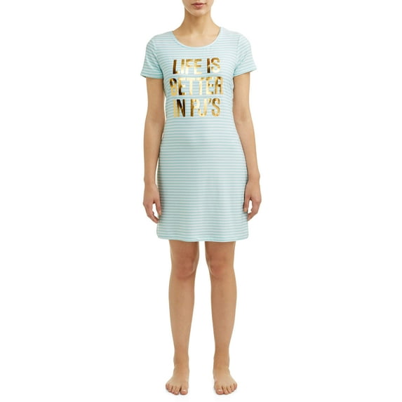 JV Apparel Women's and Women's Plus Short Sleeve Sleep Gown