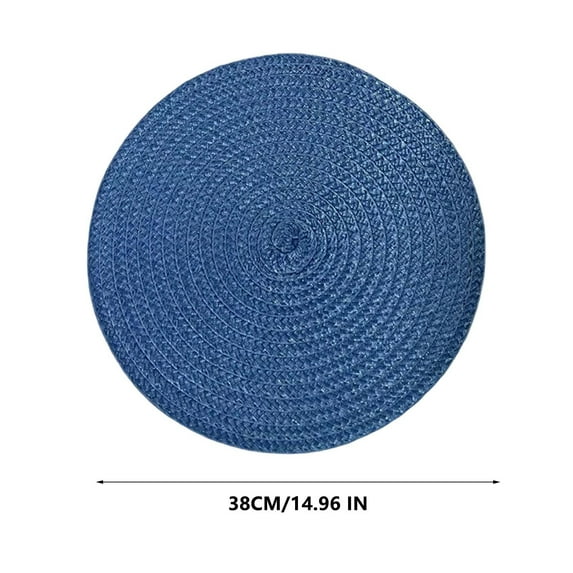 JVBTVB 12 Inch Round Woven Placemat - Waterproof, Oil-Proof, Heat Insulation Pad for Dining Table and Household Use