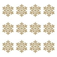thumbnail image 1 of JVBTVB 12-Pack 4-Inch Unbreakable Plastic Snowflake Christmas Tree Ornaments, Gold Hollow Shatterproof Hanging Pendants for Xmas Home Party Decorations, 1 of 6