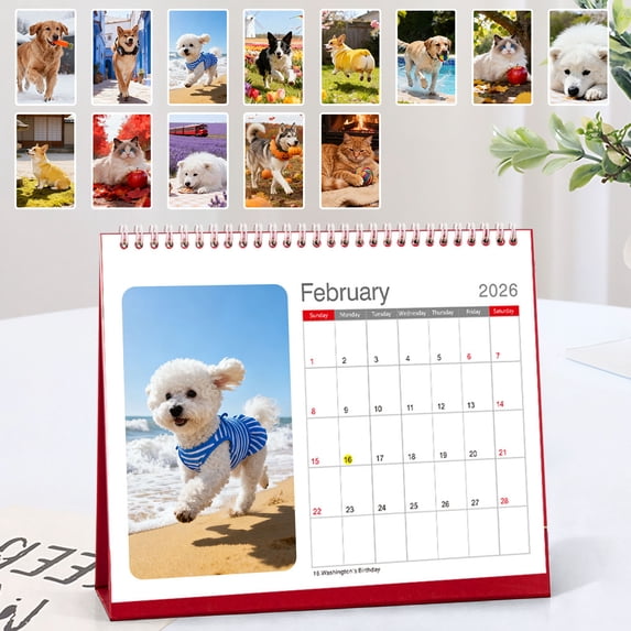 JVBTVB 2026 Custom Pet Photo Calendar 8.5"x5.5" Wall Calendar, Personalized with Your Dog Cat Puppy Kitten Picture, Thick No-Bleed Paper, Monthly Pages - Perfect Gift for Pet Lovers, Home & Office