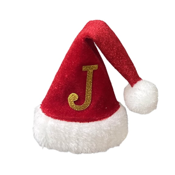 JVBTVB 26 Letters Christmas Ornaments Personalized, DIY Xmas Tree Hanging Decor with Santa Hats for Home Party Festive Decoration