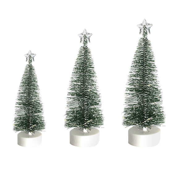JVBTVB 3-Pack LED Cedar Christmas Tree Lights Battery Operated Warm White String Lights for Holiday Tree, Home & Tabletop Decor, Includes 2 AAA Batteries, 3 Sizes (5.8" Diameter, 6.4"8.3" Tall)