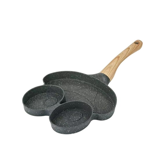 JVBTVB 4-Cavity Heart Shaped Nonstick Omelette Pan for Breakfast, Aluminum Alloy Egg Pancake Hamburger Pan with Flat Bottom, 13.98in