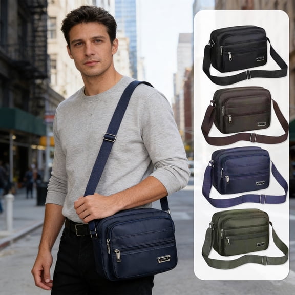 JVBTVB 4-Layer Water-Resistant Crossbody Chest Pack Sling Bag for Men Women Multi-Pocket Organizer EDC Travel Hiking Outdoor Work Waist Pack 9.8x7.8x2. 7in