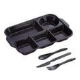 thumbnail image 1 of JVBTVB 5-Compartment Plates for Balanced Meal Portion Control, Microwave & Dishwasher Safe Reusable BPA-Free Plastic Divided Trays, Stackable for Home, Outdoor, School, 12. 8x8.7 Inches, 1 of 6