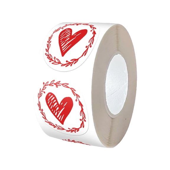 JVBTVB 500 Pcs Heart Shaped Valentine'S Day Stickers, 1 Inch Red Love Stickers For Decoration, Self-Adhesive Roll For Scrapbooking, Diy Crafts, Gift Wrapping, And Classroom Activities
